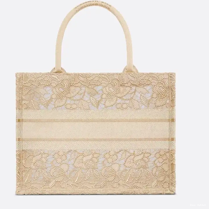 Dior Outlet Motif Canvas D-Lace Tote Beige Book Macrame Dior 0508